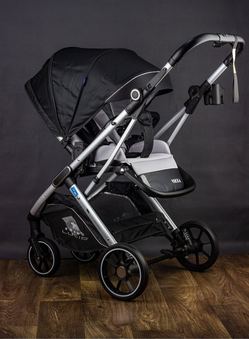 LUCID Luxury Baby Carrycot Stroller with High Density Lining from Lucid - Black Model - VIOLA - Image 5